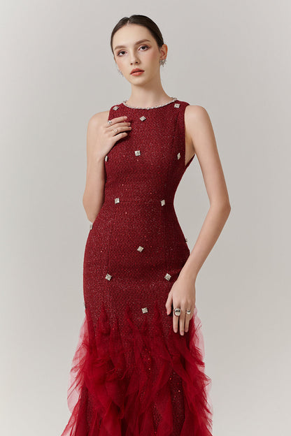 Potter Mermaid Bead Maxi Dress