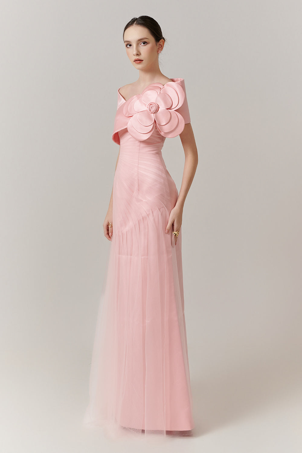 Mireille Off-Shoulder Applique Maxi Dress