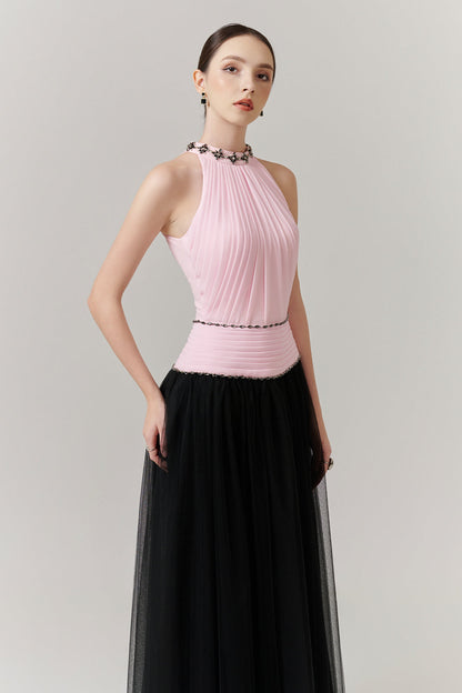 Aria Halter Bead Maxi Dress