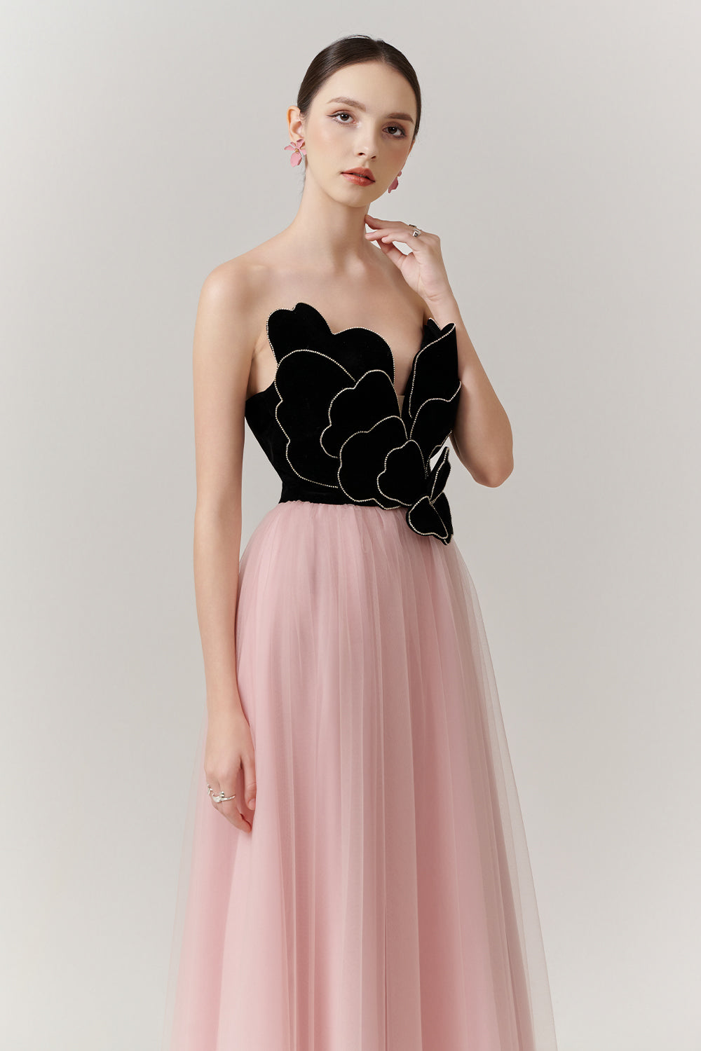 Crimson Sweetheart Applique Maxi Dress