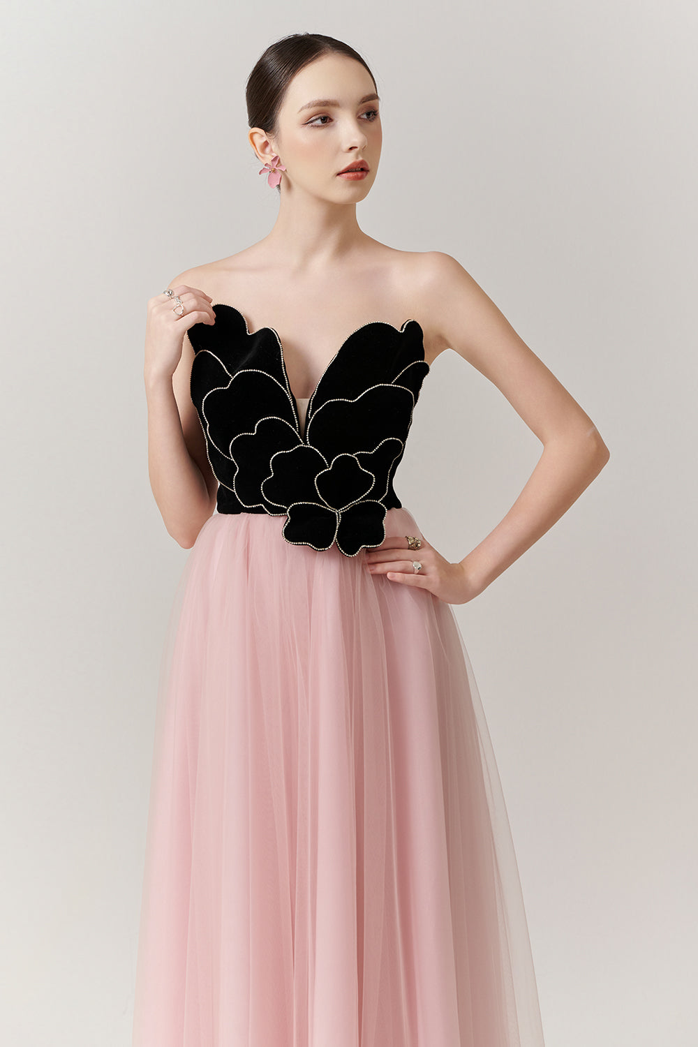 Crimson Sweetheart Applique Maxi Dress