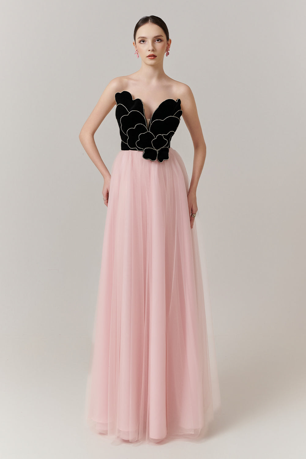 Crimson Sweetheart Applique Maxi Dress