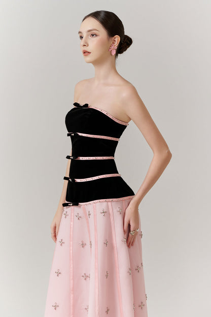 Valencia Sweetheart Bead Maxi Dress