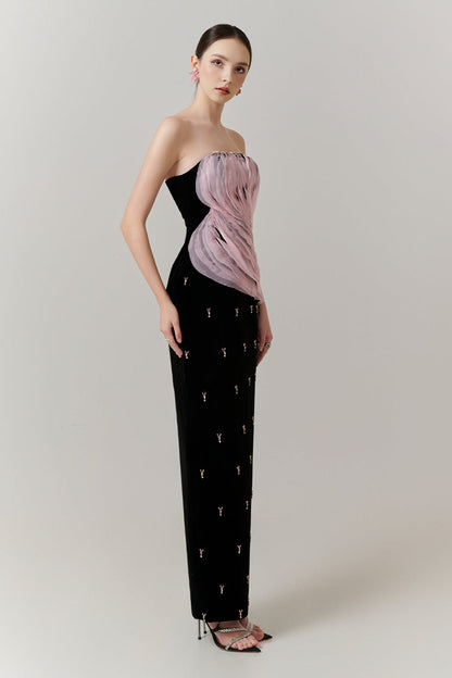 Scarlett Sheath Draped Maxi Dress
