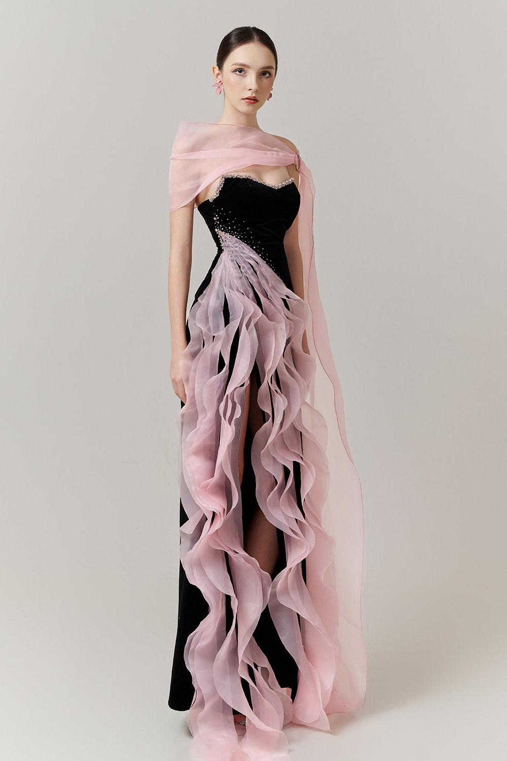Elara Sheath Rhinestone Maxi Dress