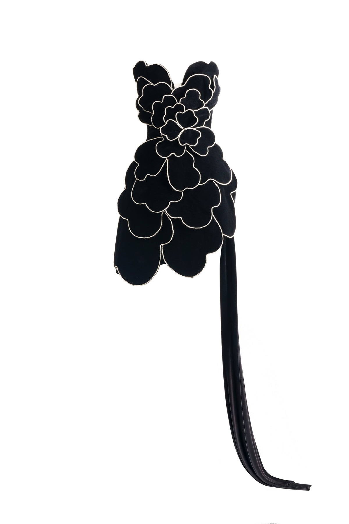 Piper Asymmetric Floral Velvet Maxi Dress