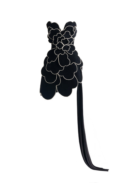 Piper Asymmetric Floral Velvet Maxi Dress