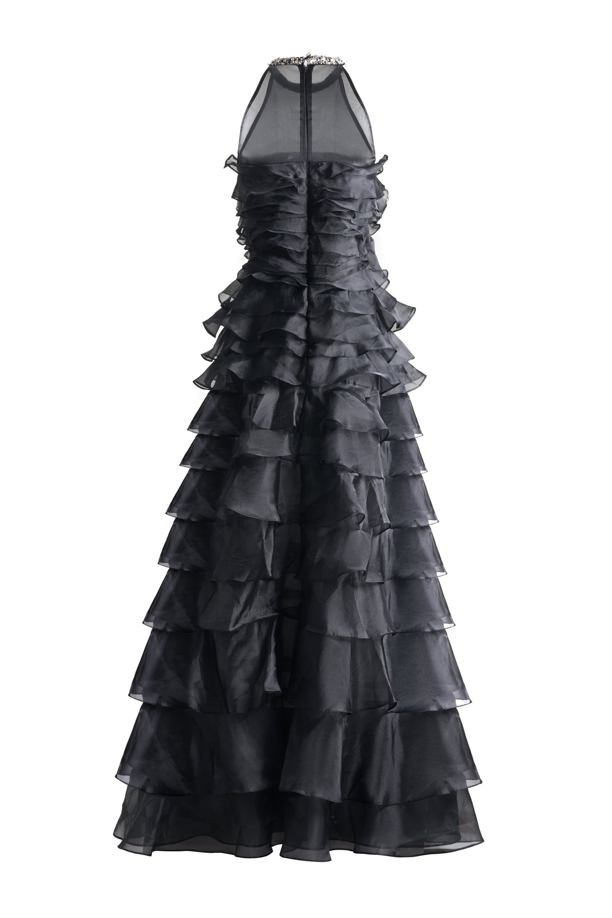 Hadley A-line Ruffle Layer Organza Maxi Dress