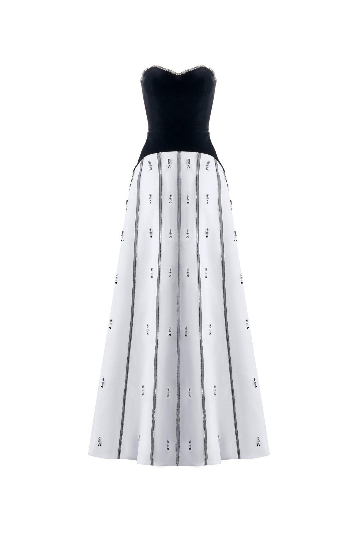 April A-line Semi-Heart Neck Polyester Maxi Dress