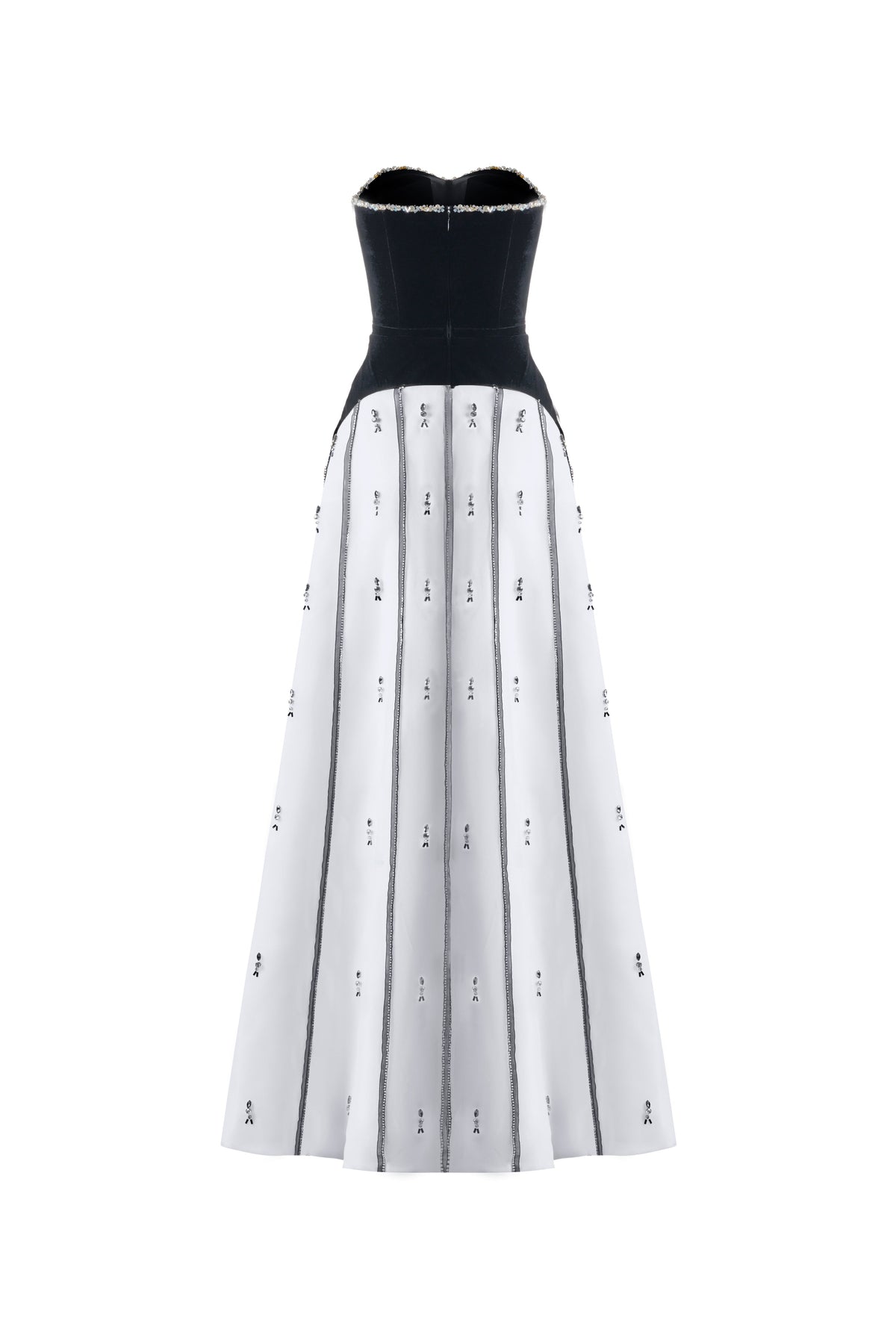 April A-line Semi-Heart Neck Polyester Maxi Dress