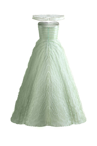 Ainsley Ball Gown Off-Shoulder Organza Maxi Dress