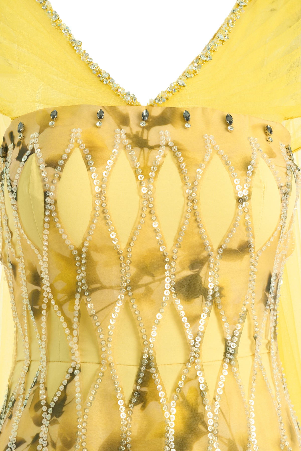 Annalise Ball Gown Cape Sleeved Polyester Maxi Dress