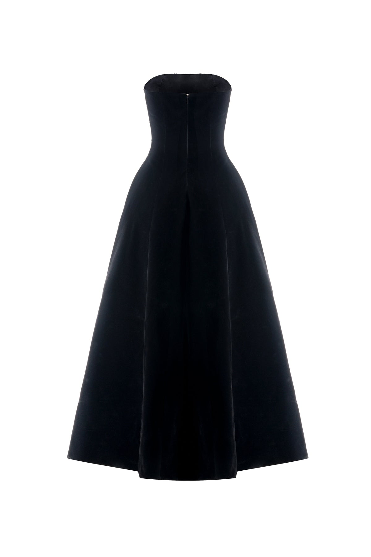 Greta A-line Straight Across Neck Velvet Maxi Dress