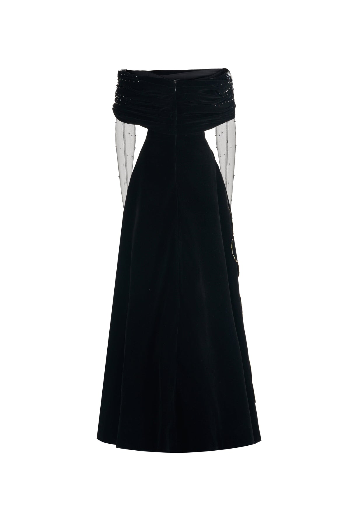 Charli Ball Gown Bead Velvet Maxi Dress