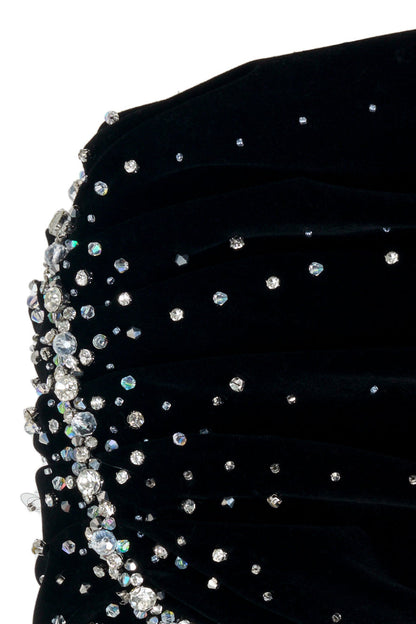 Charli Ball Gown Bead Velvet Maxi Dress
