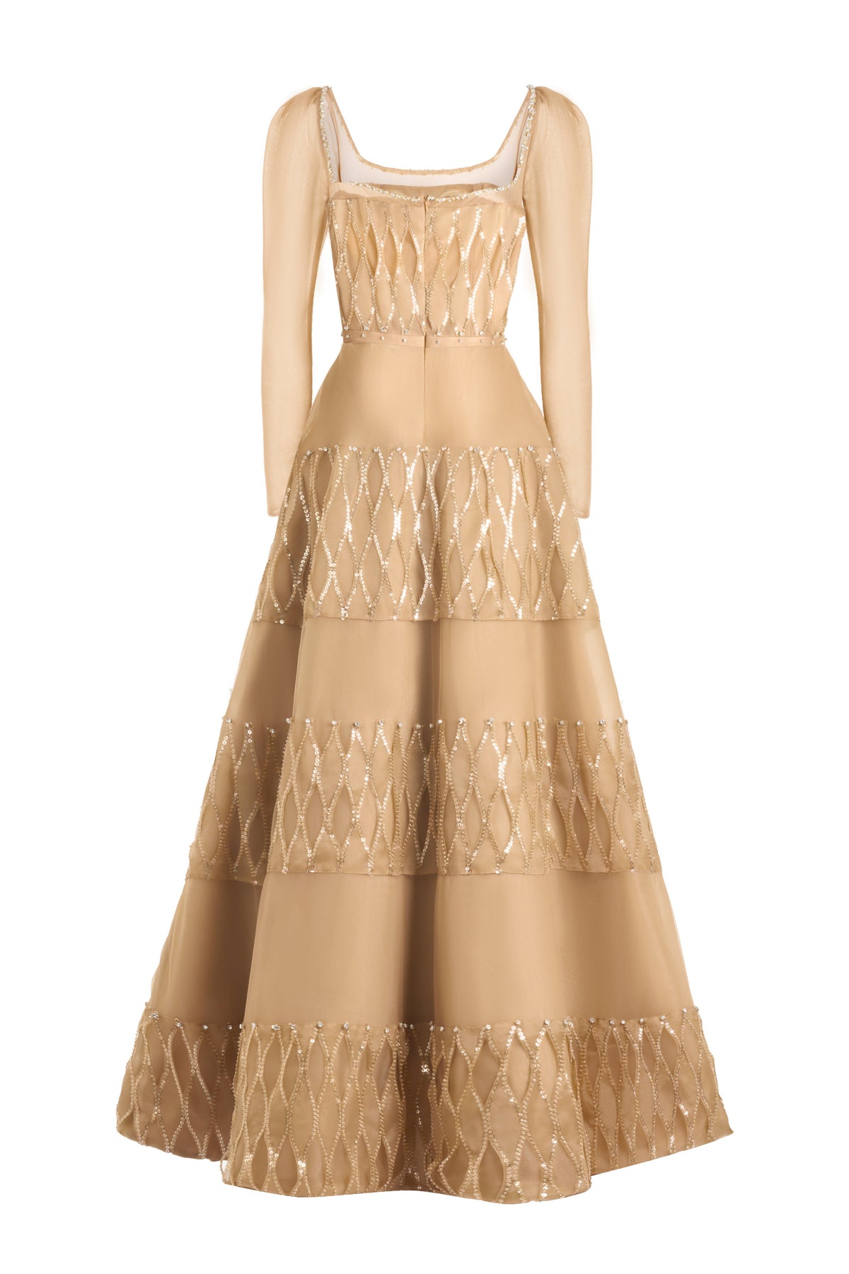 Raquel Ball Gown Square Neck Polyester Maxi Dress