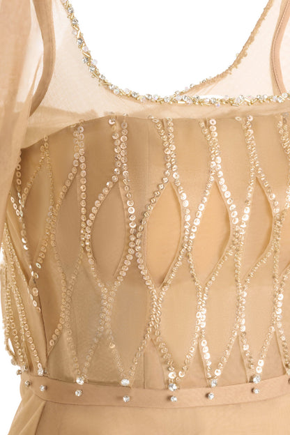 Raquel Ball Gown Square Neck Polyester Maxi Dress