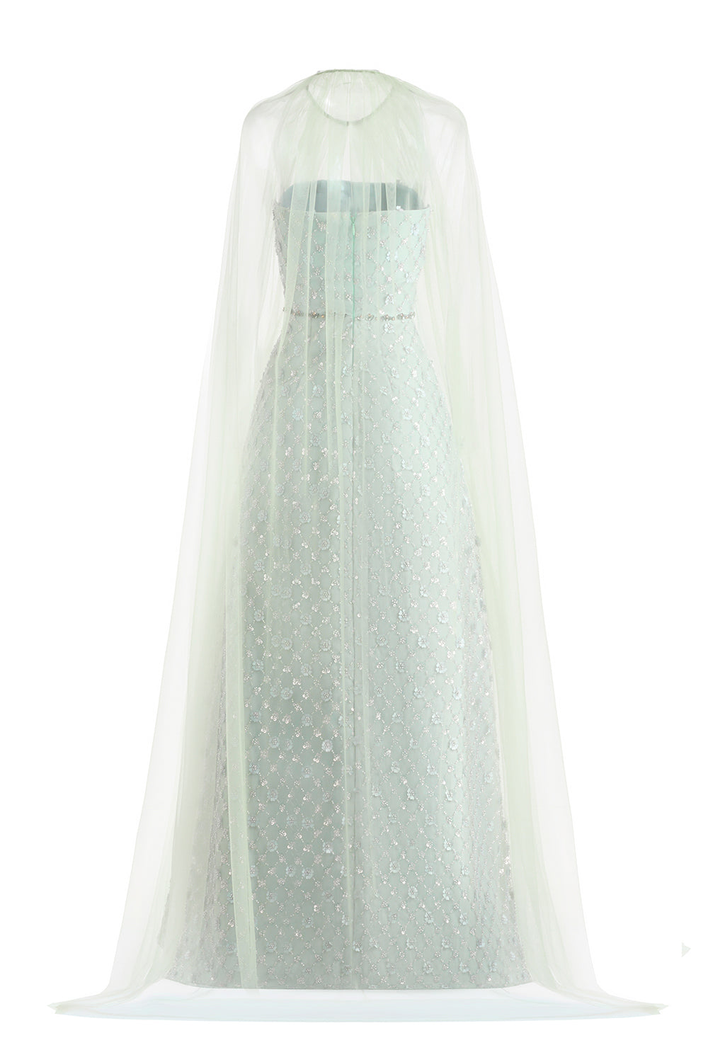Zahra A-line Cape Shoulder Polyester Maxi Set