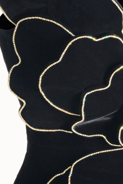 Baylor Pegged Sweetheart Neck Velvet Maxi Dress