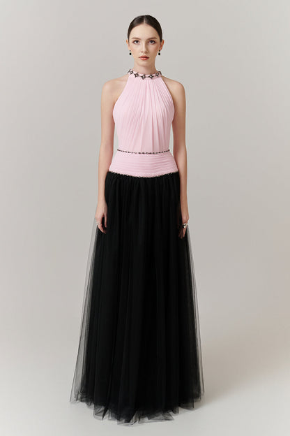 Aria Halter Bead Maxi Dress -