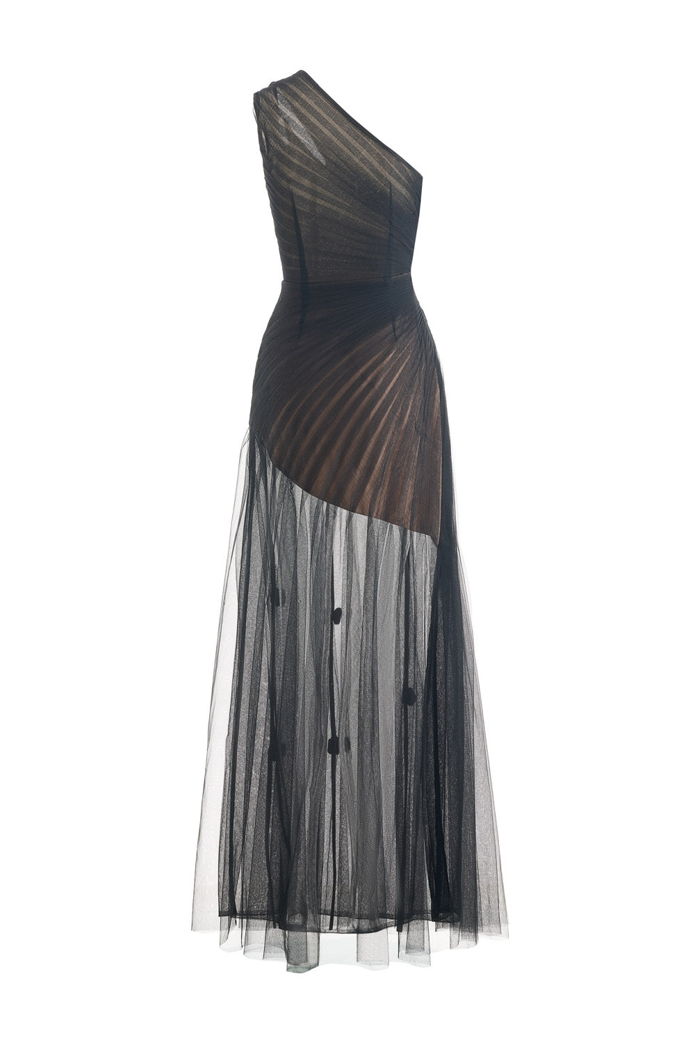 Makenna A-line One Shoulder Polyester Floor Length Dress