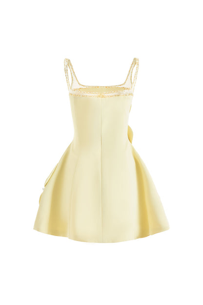 Anahi Fit and Flare Strappy Polyester Mini Dress