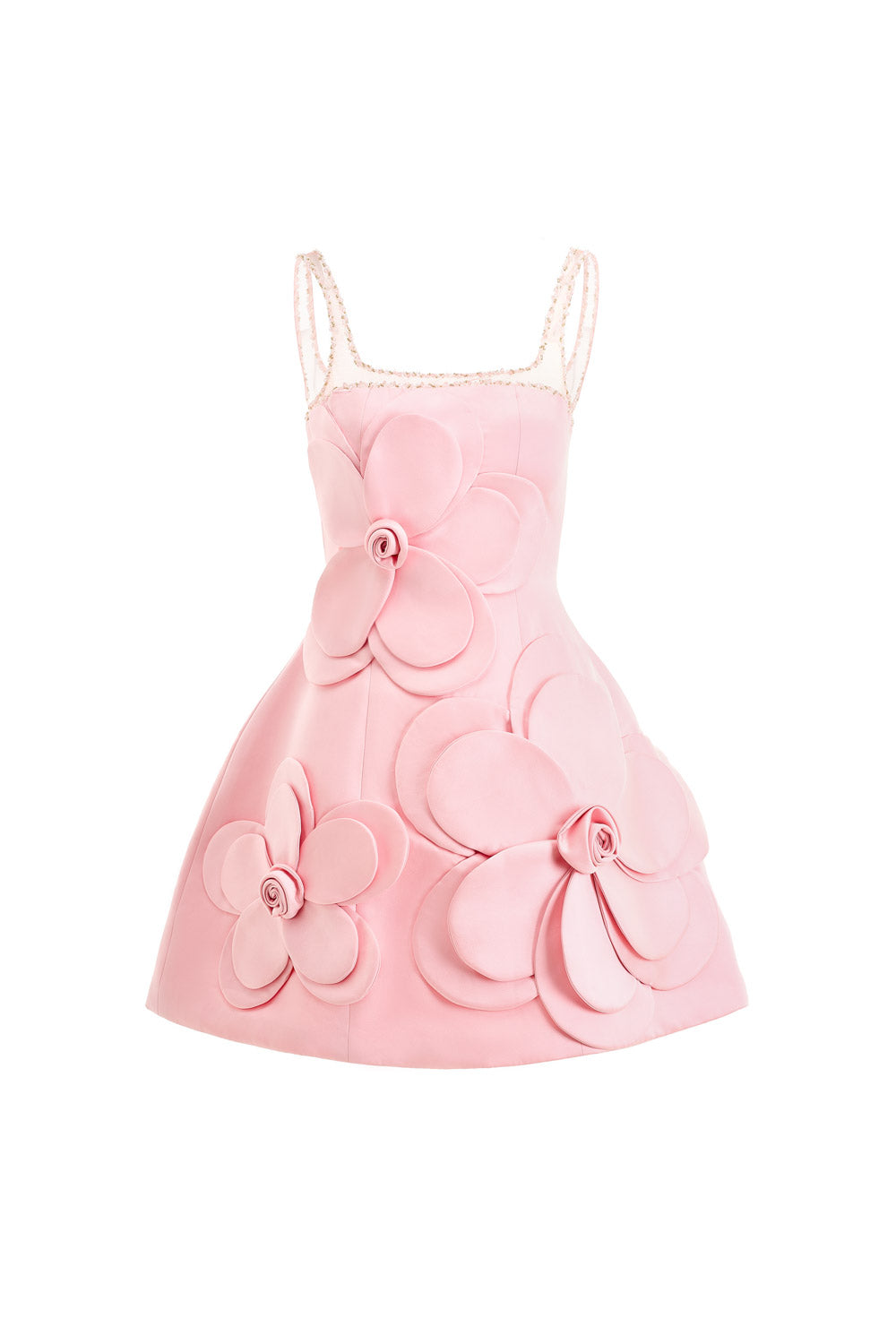 Anahi Fit and Flare Strappy Polyester Mini Dress