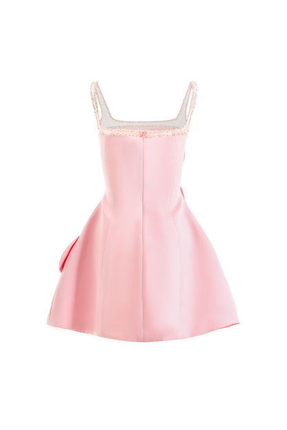 Anahi Fit and Flare Strappy Polyester Mini Dress