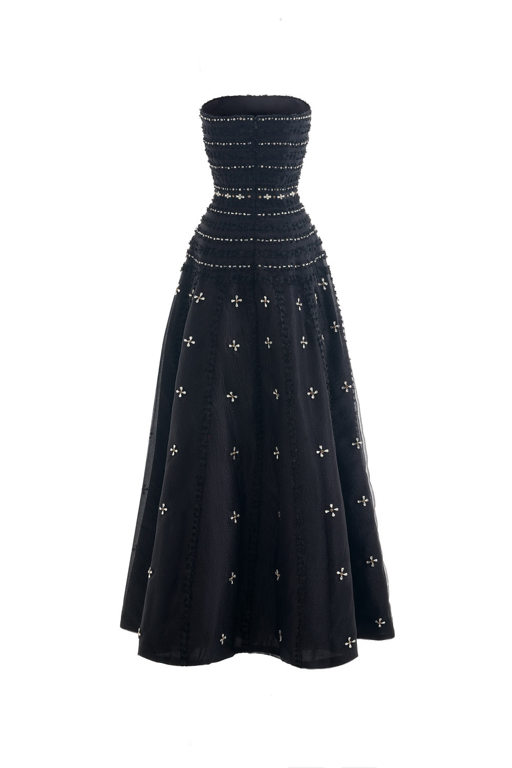 Birdie Fit and Flare Stone Organza Maxi Dress