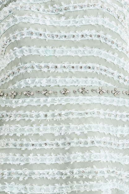 Birdie Fit and Flare Stone Organza Maxi Dress