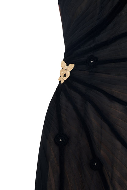 Makenna A-line One Shoulder Polyester Floor Length Dress