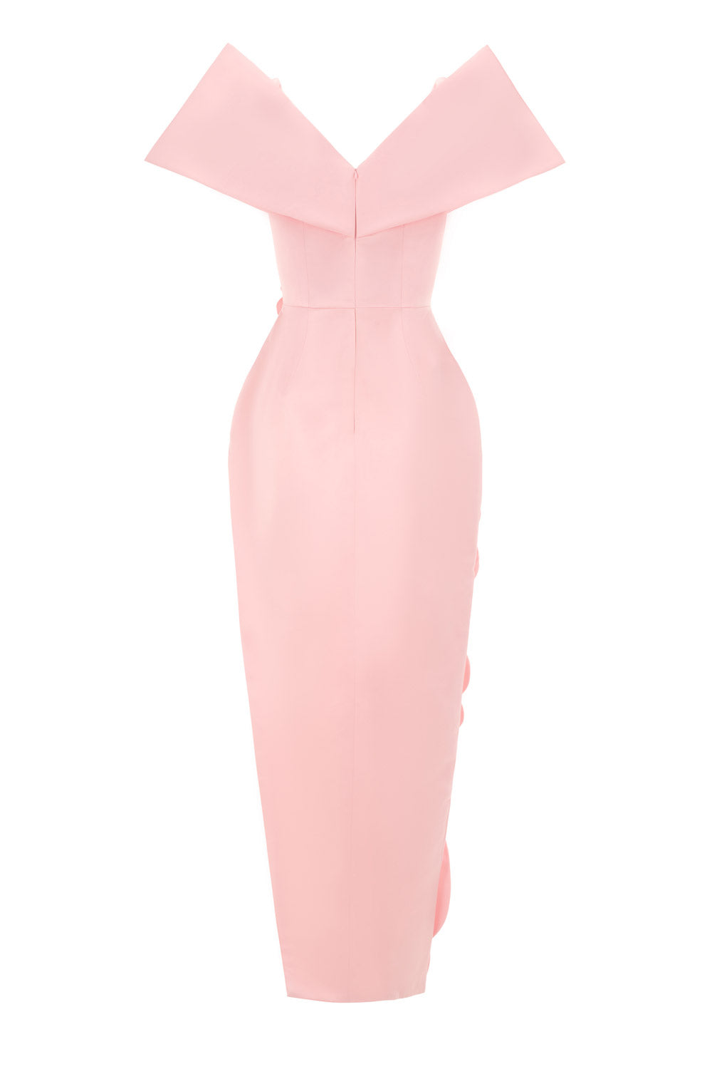 Glenn Slit Flower Applique Polyester Maxi Dress