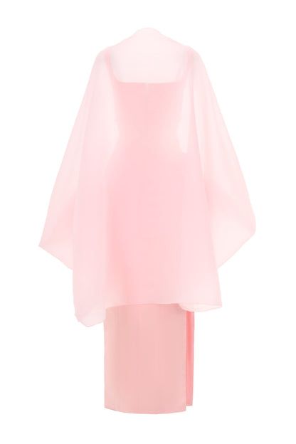 Sylvia Sheath Square Neck Twill Floor Length Dress