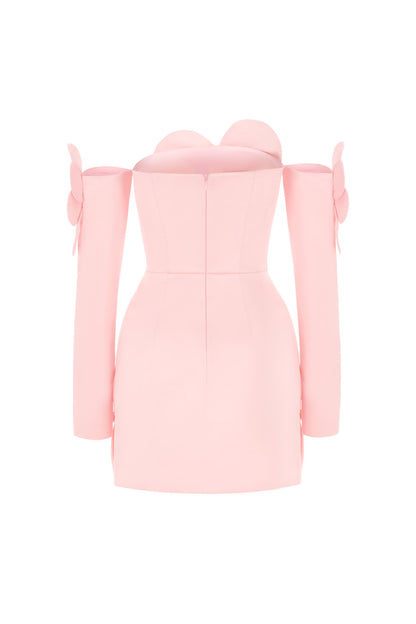 Amora A-line Cold Shoulder Sleeved Velvet Mini Dress