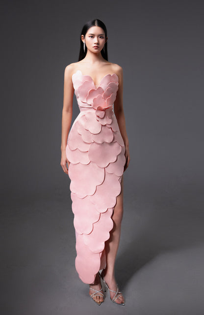 Velour Pegged Sleeveless Polyester Maxi Dress