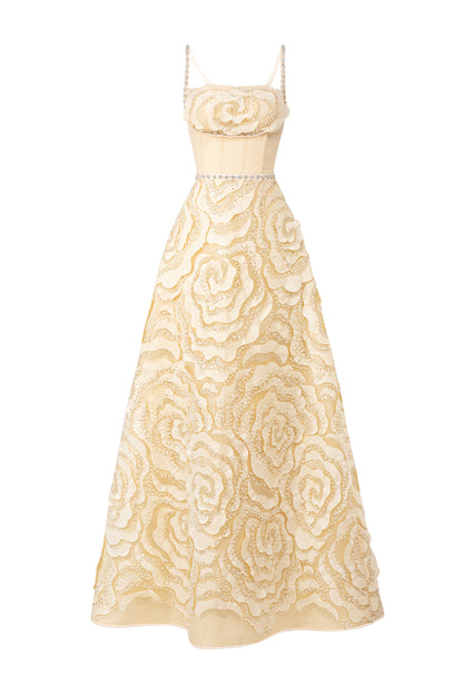 Miracle A-line Bead Polyester Maxi Dress