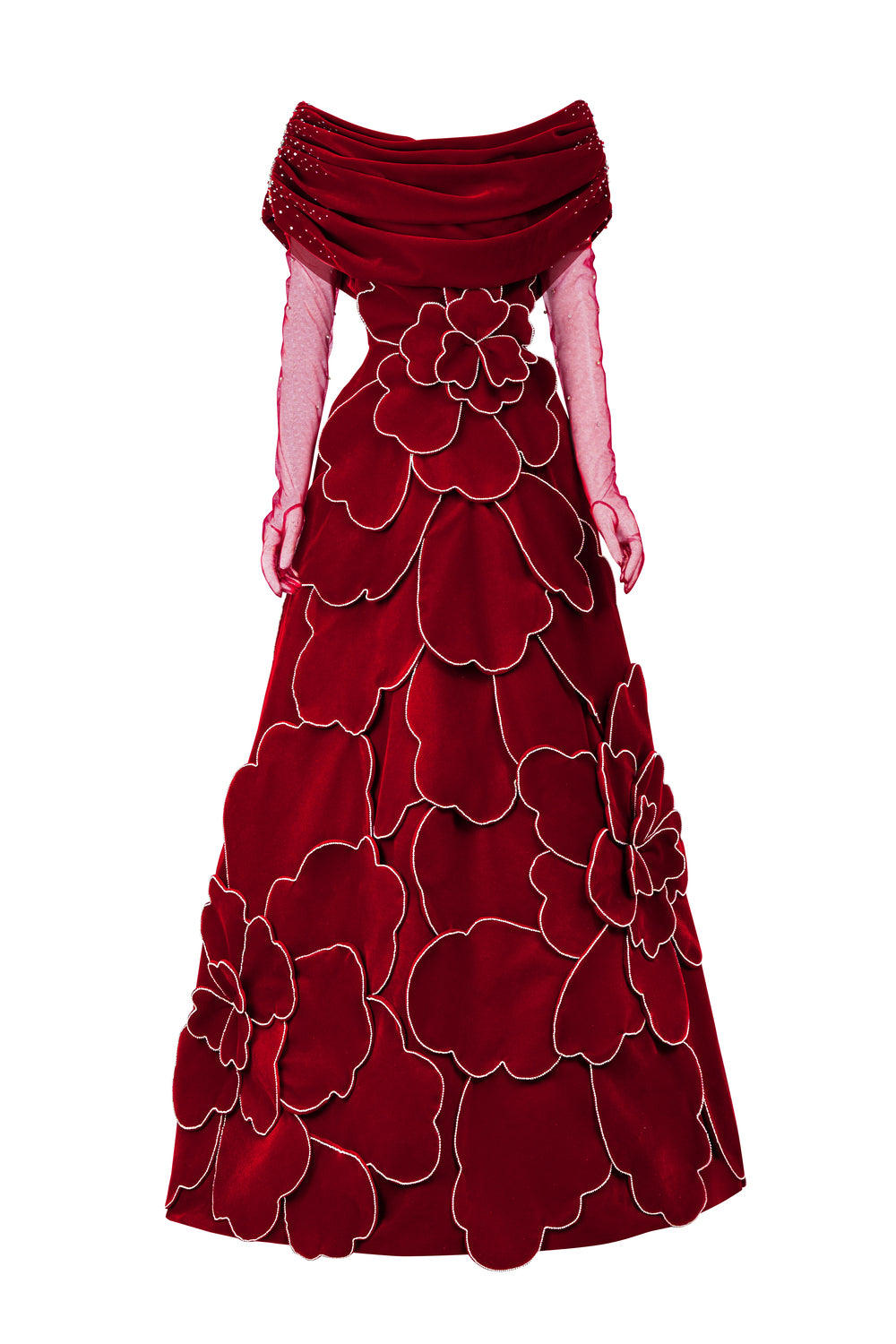 Charli Ball Gown Bead Velvet Maxi Dress