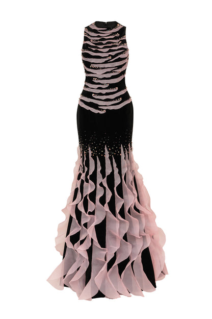 Isadora Mermaid Ruffle Maxi Dress