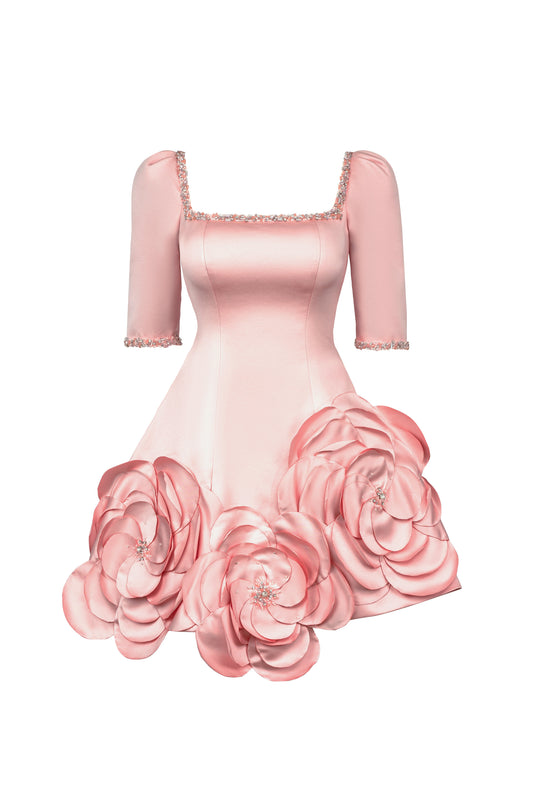 Khalani A-line Leg Of Mutton Sleeved Taffeta Maxi Dress