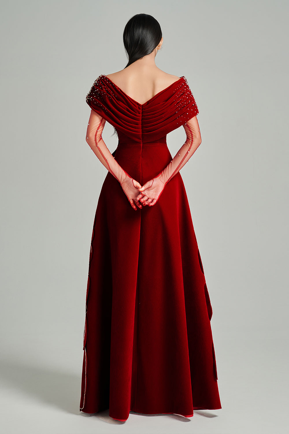 Charli Ball Gown Bead Velvet Maxi Dress