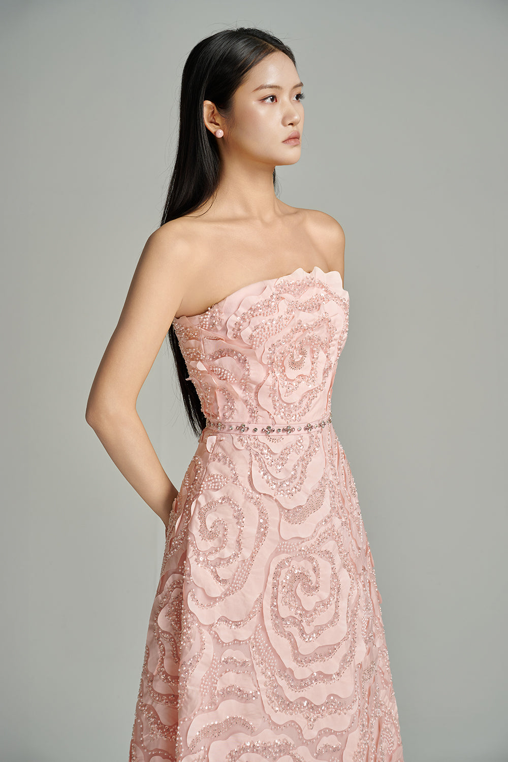 Lyra A-line Scarf Neck Polyester Maxi Dress