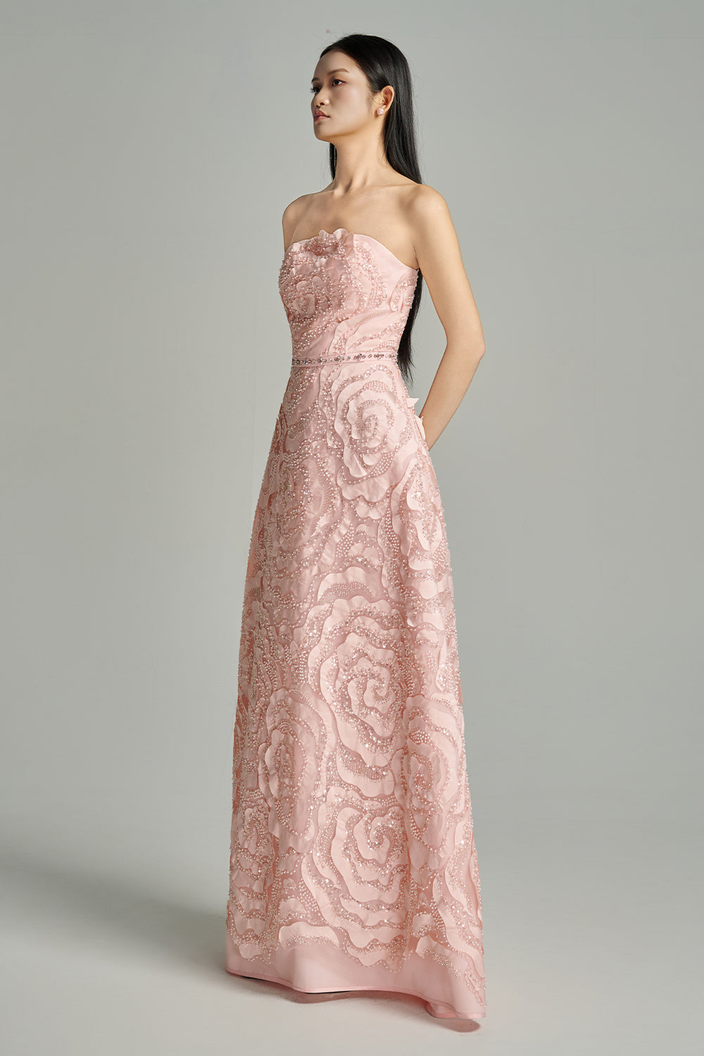 Lyra A-line Scarf Neck Polyester Maxi Dress