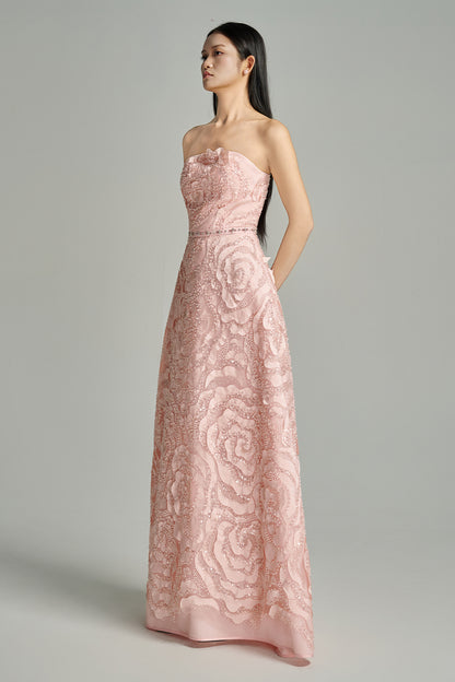 Lyra A-line Scarf Neck Polyester Maxi Dress