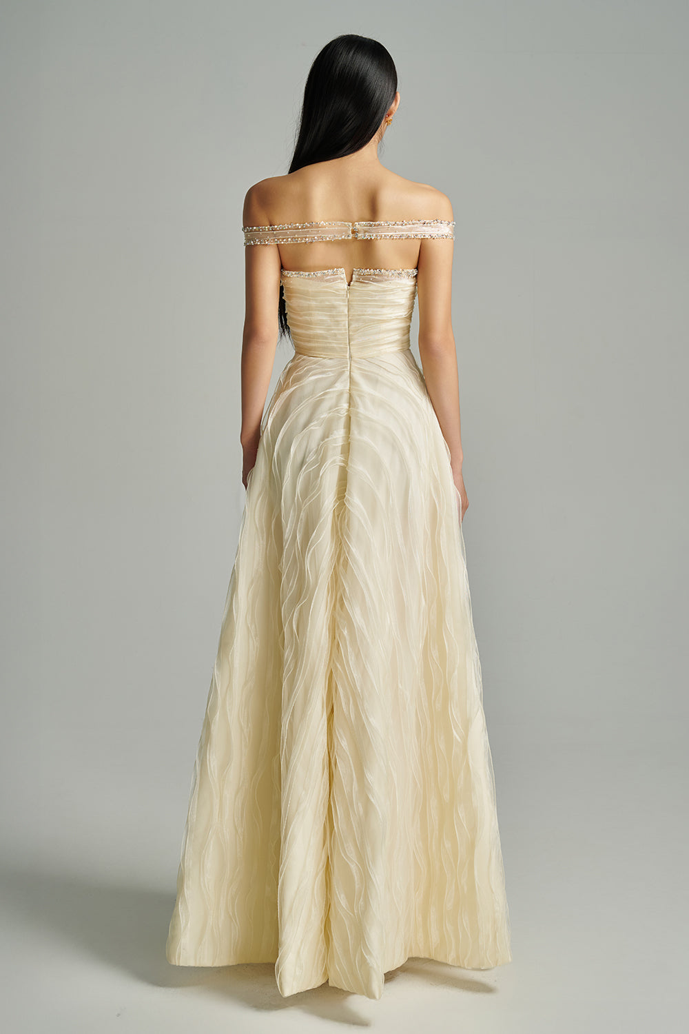 Ainsley Ball Gown Off-Shoulder Organza Maxi Dress