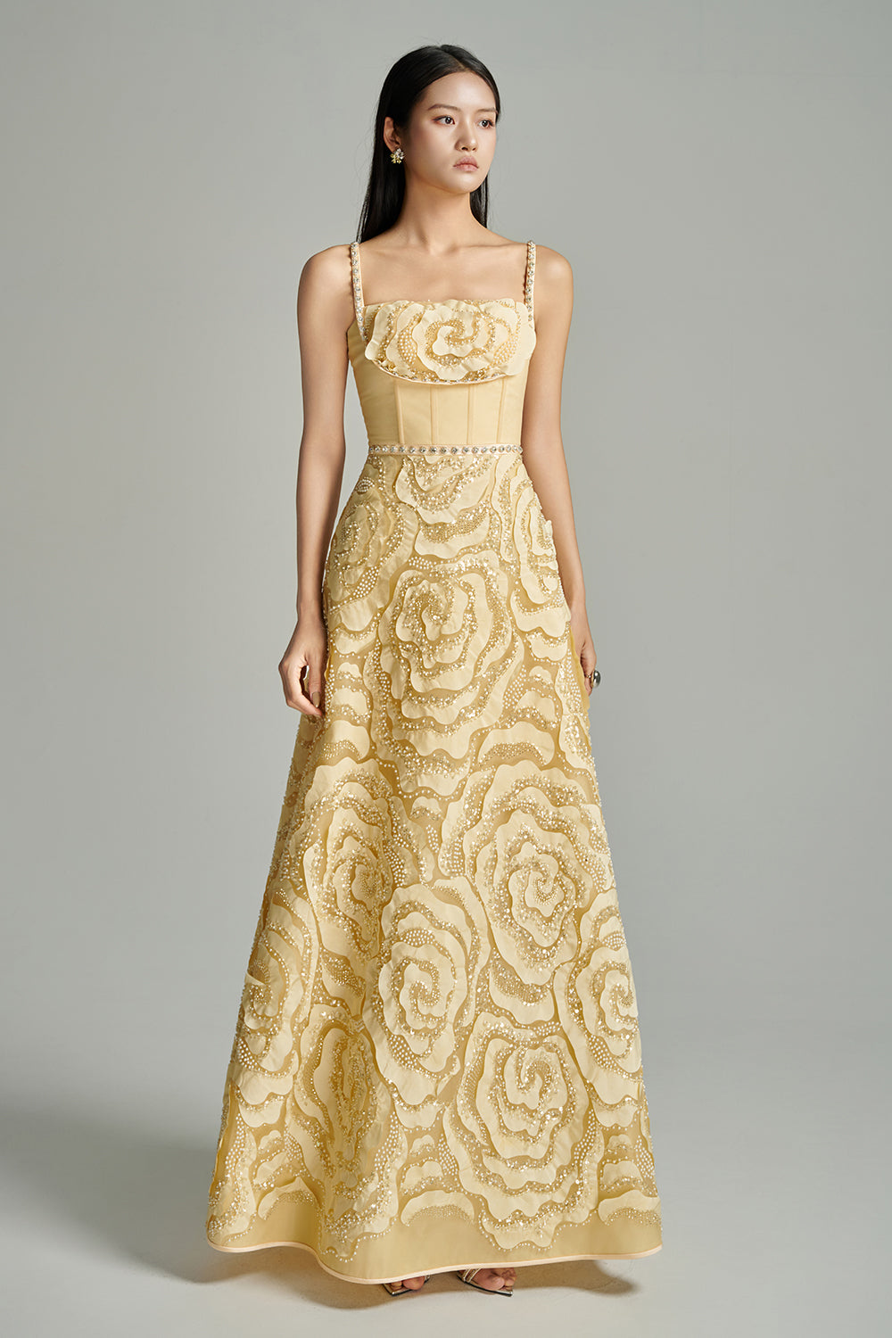 Miracle A-line Bead Polyester Maxi Dress