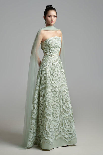 Lyra A-line Scarf Neck Polyester Maxi Dress