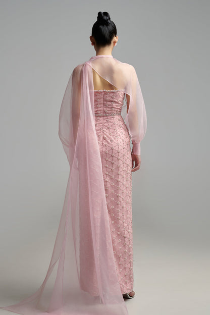 Oaklyn Sheath Bishop Sleeved Polyester Maxi Set