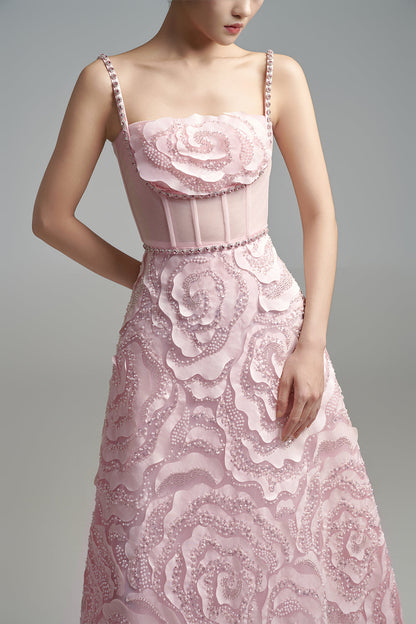Miracle A-line Bead Polyester Maxi Dress
