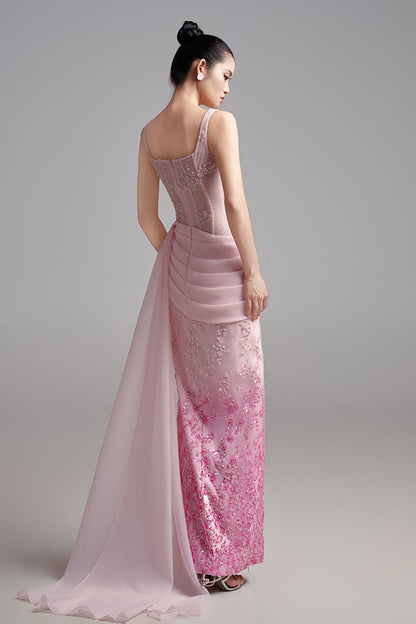 Samara Sheath Corset Waist Polyester Maxi Dress