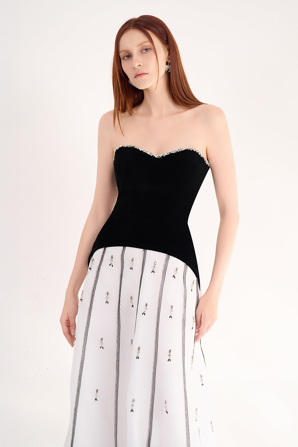April A-line Semi-Heart Neck Polyester Maxi Dress